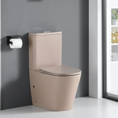 Toilette WC à poser CIPOLI en céramique beige mat - Le Monde du Bain