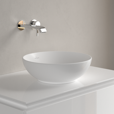 Villeroy & Boch Loop & Friends Vasque à poser, 380 x 380 x 120 mm, Stone White CeramicPlus, sans trop-plein