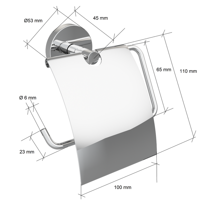 Dimensions porte-papier wc KLEO