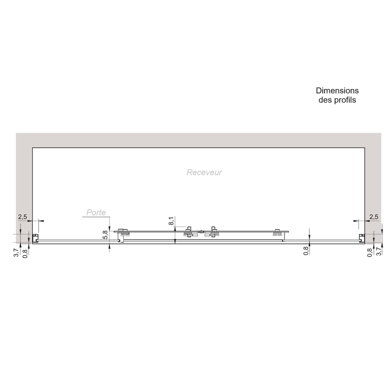 Paroi de douche 2 verres fixes + 2 portes coulissantes DELTA or brossé