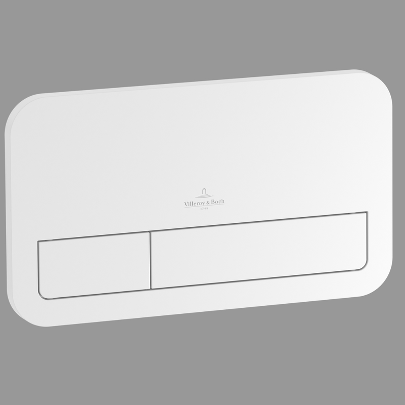 Villeroy & Boch ViConnect Plaque de déclenchement pour WC 200S, 2 volumes de chasse d’eau, Blanc