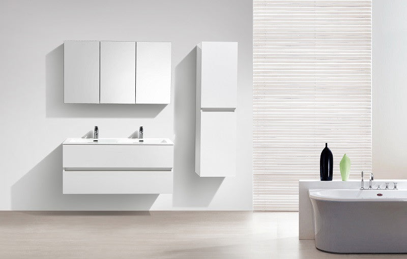 Armoire de toilette bloc-miroir SIENA largeur 120 cm, blanc laqué – Le  Monde du Bain